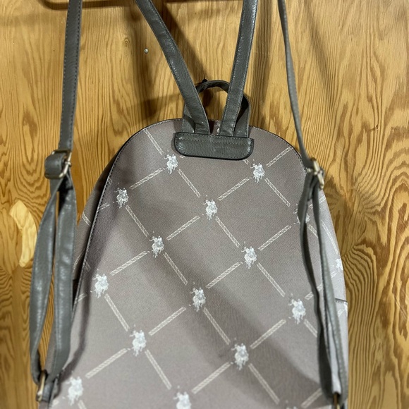 U.S. Polo Assn. Brown Backpack with Red and White Stripes - Picture 13 of 13